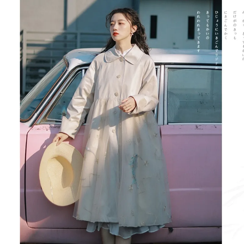 Trench Coat Women Loose Single Breasted Windbreaker Net Yarn Thin Korean Jacket Manteau Femme Casaco Feminino Chaquetas De Mujer
Trench Coat Women Loose Single Breasted Windbreaker Net Yarn Thin Korean Jacket Manteau Femme Casaco Feminino Chaquetas De Mujer