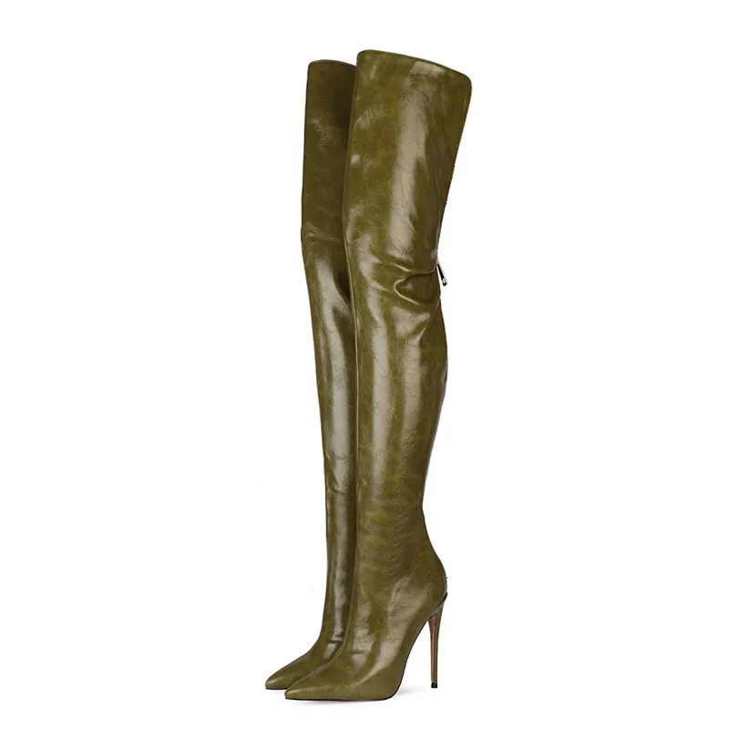 Over the shoes large women's boots women's knee women's high heel boots solid color leather high tube over the knee boots
Over the shoes large women's boots women's knee women's high heel boots solid color leather high tube over the knee boots