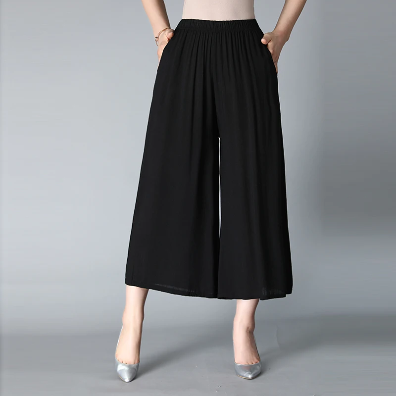 High Waist Calf Length Pants Women Summer Casual Loose Female Cotton Linen Pants Wide Leg Trousers Ladies Pantalon Femme Pockets
High Waist Calf Length Pants Women Summer Casual Loose Female Cotton Linen Pants Wide Leg Trousers Ladies Pantalon Femme Pockets