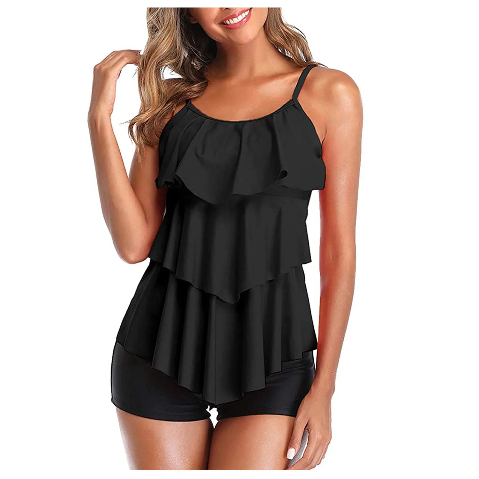 Women's Swimsuit 2 Piece Flounce Printed Top With Boyshorts Tankini Feminine Bikinis Bathing Swimwear Bikini Set Woman Swimsuits
Women's Swimsuit 2 Piece Flounce Printed Top With Boyshorts Tankini Feminine Bikinis Bathing Swimwear Bikini Set Woman Swimsuits