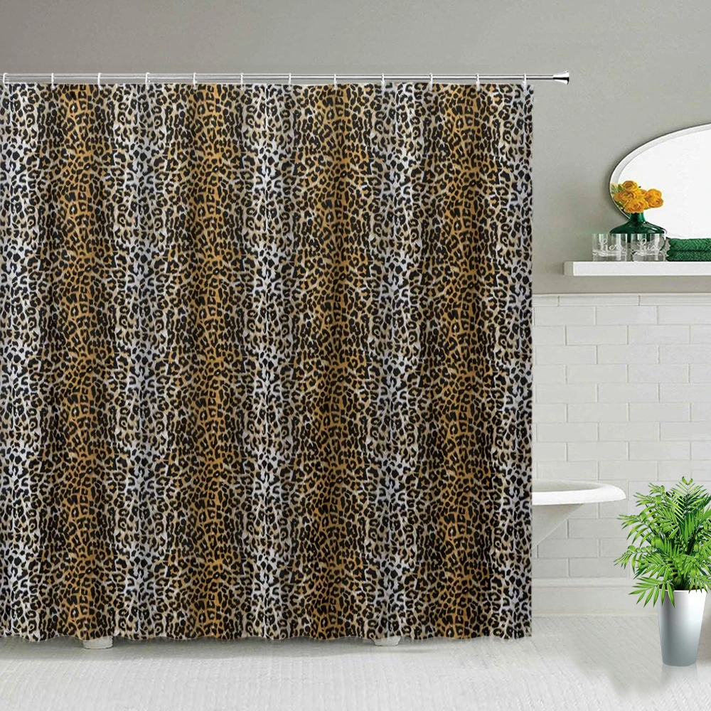 Brown Leopard Print Shower Curtain Set Modern Animal Personality Home Bathroom Decor Bath Curtains Waterproof Cloth With Hooks
Brown Leopard Print Shower Curtain Set Modern Animal Personality Home Bathroom Decor Bath Curtains Waterproof Cloth With Hooks