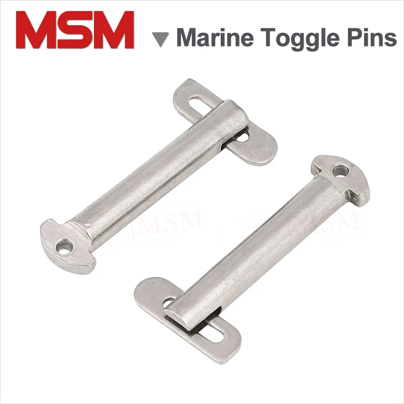 

2PCS Stainless Steel Marine Toggle Pins With Tongues M8 M10 M12 M14 Length 40~100mm GB3473 B Style Boat Using Pins Tongue Bolt