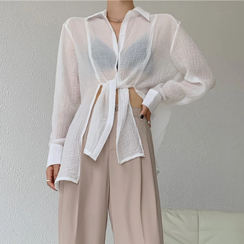TWOTWINSTYLE Casual Prevent Bask Blouse Shirts For Female Lapel Collar Long Sleeve Loose Womens Casaul Shirt Fashion New
TWOTWINSTYLE Casual Prevent Bask Blouse Shirts For Female Lapel Collar Long Sleeve Loose Womens Casaul Shirt Fashion New