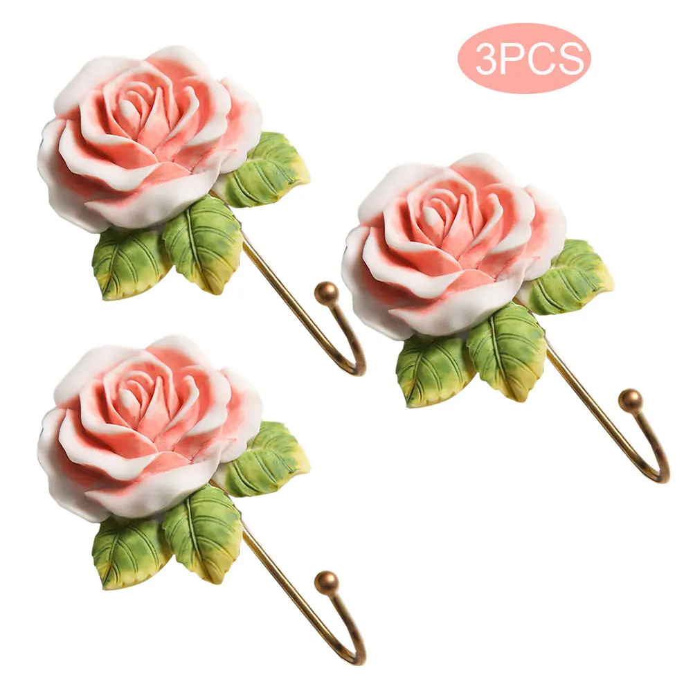 3pcs Wall Hooks European Style Handbag Key Hanger Robe Towel Storage Rose Flower Bedroom Coat Hat Resin Holder Living Room
3pcs Wall Hooks European Style Handbag Key Hanger Robe Towel Storage Rose Flower Bedroom Coat Hat Resin Holder Living Room