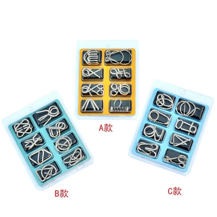 New Set of 8PCS Metal Puzzle Mind Brain Teaser Magic Wire Rings Puzzles Game Toys for Children Adults
New Set of 8PCS Metal Puzzle Mind Brain Teaser Magic Wire Rings Puzzles Game Toys for Children Adults
