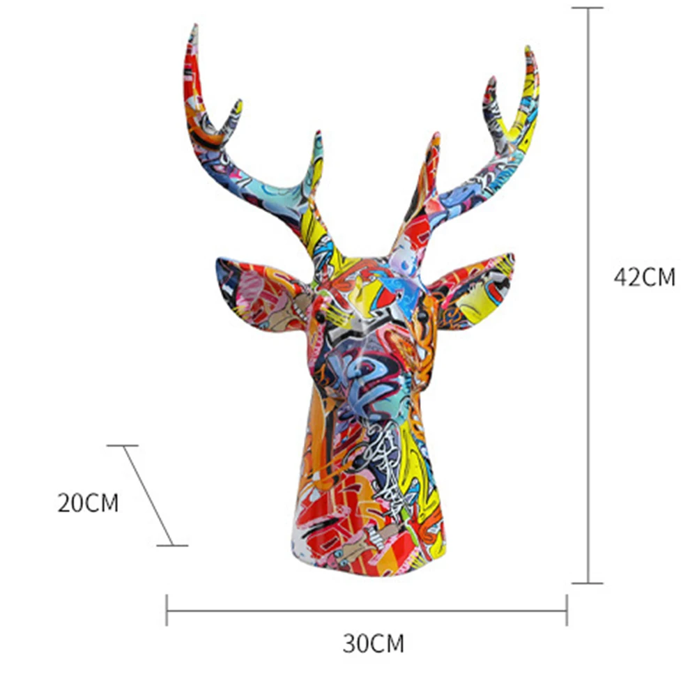 30*20*42cm Nordic Graffiti Big Deer Head Creative Crafts Home Decoration Wine Cabinet Office Decor Resin Crafts Ornaments Gifts
30*20*42cm Nordic Graffiti Big Deer Head Creative Crafts Home Decoration Wine Cabinet Office Decor Resin Crafts Ornaments Gifts