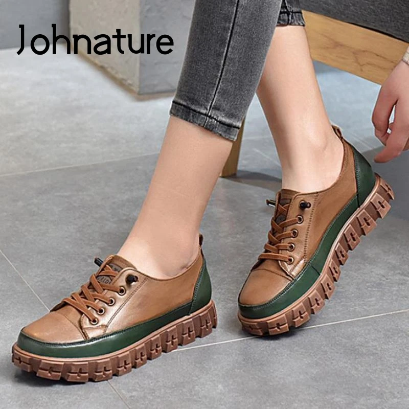 Johnature Vintage Women Shoes 2021 New Genuine Leather Lace-Up Spring/Autumn Retro Fashion Concise Mixed Colors Ladies Shoes
Johnature Vintage Women Shoes 2021 New Genuine Leather Lace-Up Spring/Autumn Retro Fashion Concise Mixed Colors Ladies Shoes