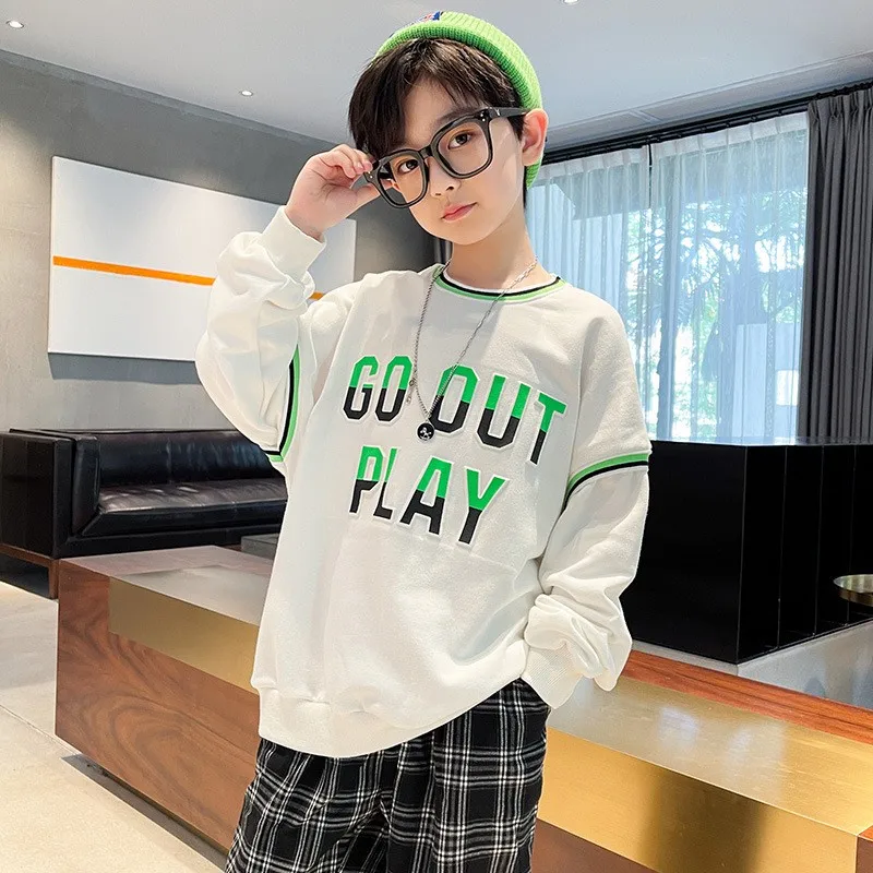 Boys Spring Autumn Casual Pullover Shirt Children Outdoor Sport Sweatshirt Kids Cute Patchwork O-neck Long Sleeve T-shirt 6-12 Y
Boys Spring Autumn Casual Pullover Shirt Children Outdoor Sport Sweatshirt Kids Cute Patchwork O-neck Long Sleeve T-shirt 6-12 Y