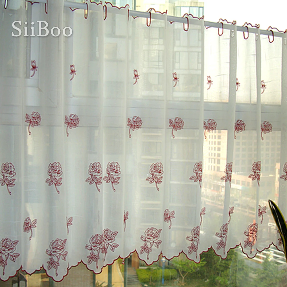 Siiboo post modern new classic style embroidery voile tube curtain rose pattern delicate elegant Ventana de pantalla sp6555 
Siiboo post modern new classic style embroidery voile tube curtain rose pattern delicate elegant Ventana de pantalla sp6555