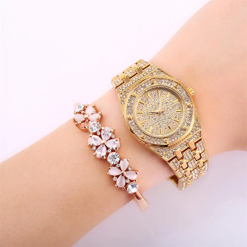 Luxury Gold diamond-studded Ladies Watch Waterproof Steel Wrist Watches Women Quartz Wristwatch Relogio Masculino Women Watchs
Luxury Gold diamond-studded Ladies Watch Waterproof Steel Wrist Watches Women Quartz Wristwatch Relogio Masculino Women Watchs
