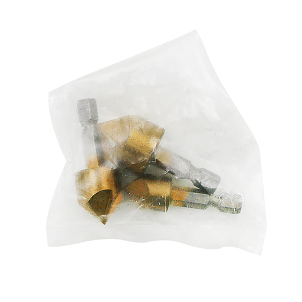 3PCS 5 Flute Chamfer Countersink Drill Bit 1/4" Hex Shank HSS 90-degree Woodworking Chamfering Cutter 12/16/19mm Power Tools
3PCS 5 Flute Chamfer Countersink Drill Bit 1/4" Hex Shank HSS 90-degree Woodworking Chamfering Cutter 12/16/19mm Power Tools