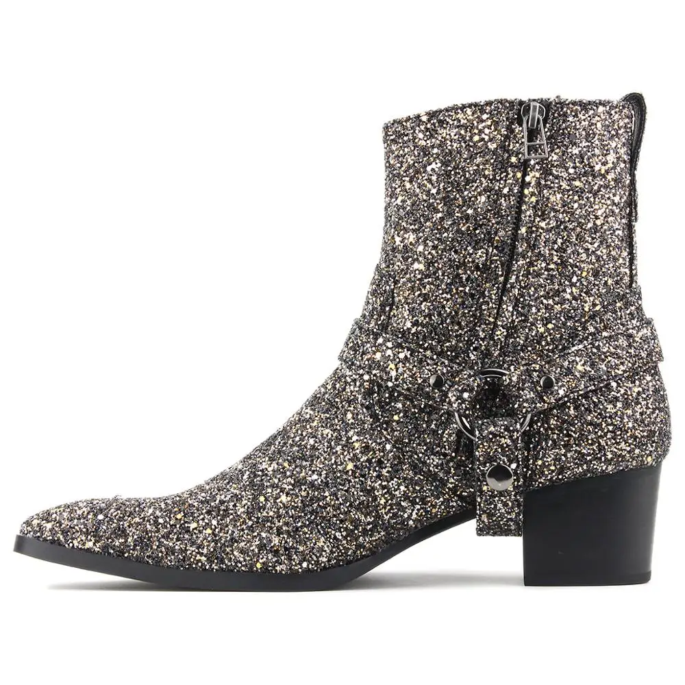 Mens Boots Chukka Designer Boots Glitter Boots Men Ankle Zipper Boots Chelsea Boots 5.7cm heel boots belt bright footwear
Mens Boots Chukka Designer Boots Glitter Boots Men Ankle Zipper Boots Chelsea Boots 5.7cm heel boots belt bright footwear