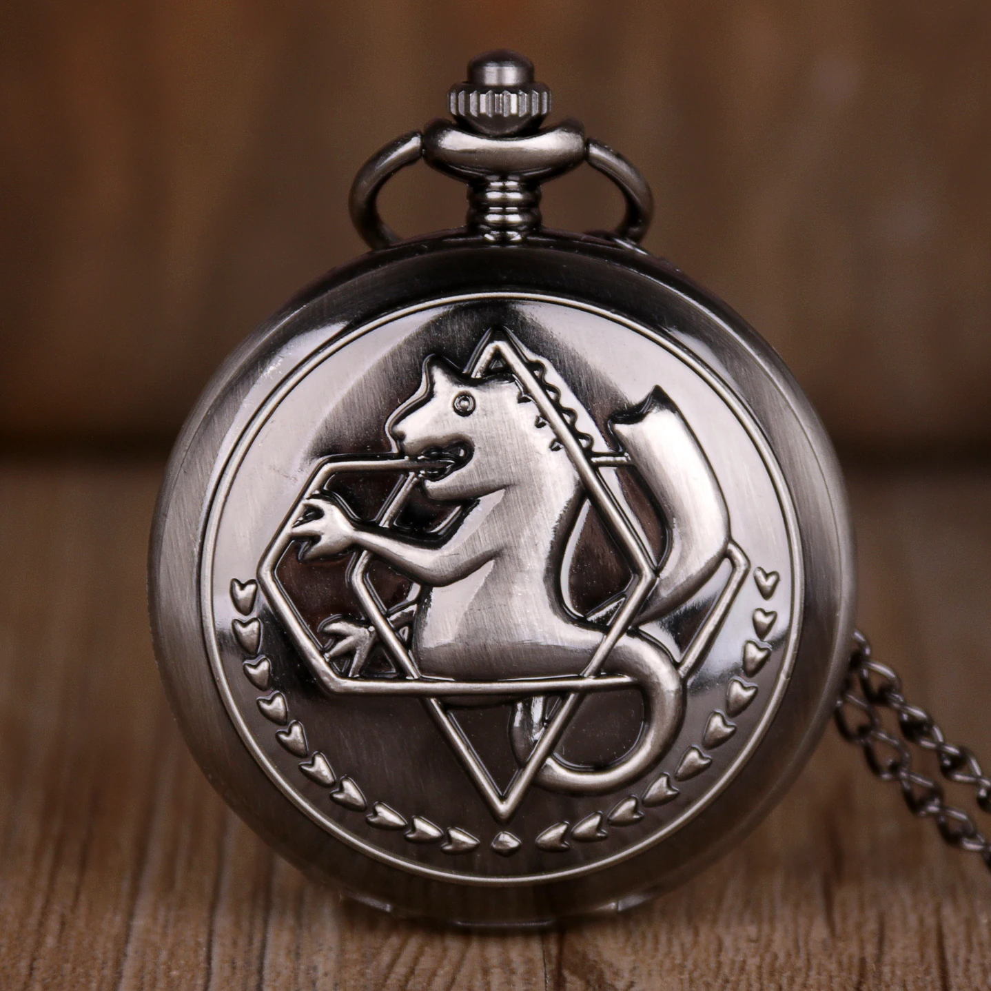 

Vintage Full Metal Alchemist Dull Pocket Watch Polish Edward Elric Pocket Pendant Necklace Chain Men Women Quartz Pocket Watches