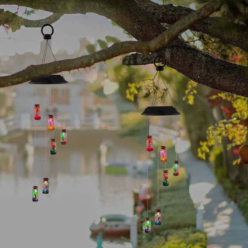 Solar Lights Bell Lights Lucky Bottles Wishing Wind Chime Light Chandelier Home Garden Decoration Lamp
Solar Lights Bell Lights Lucky Bottles Wishing Wind Chime Light Chandelier Home Garden Decoration Lamp