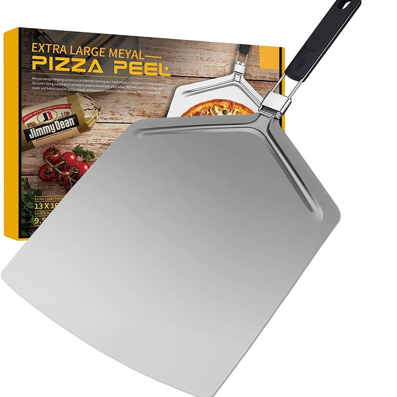 Large Pizzas Tools 14 Inch Pizza Peel with Long Handle Folding Stainless Steel Pizza Shovel for Turning Cake Paddle Spatula
Large Pizzas Tools 14 Inch Pizza Peel with Long Handle Folding Stainless Steel Pizza Shovel for Turning Cake Paddle Spatula
