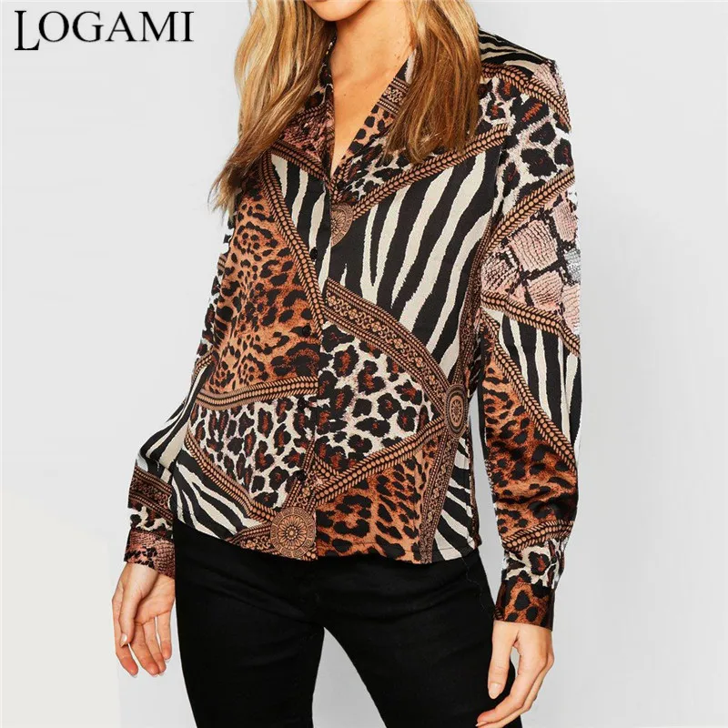 Женская шифоновая блузка с отложным воротником LOGAMI, винтажная Свободная Повседневная Блузка с леопардовым принтом, 2020
Женская шифоновая блузка с отложным воротником LOGAMI, винтажная Свободная Повседневная Блузка с леопардовым принтом, 2020