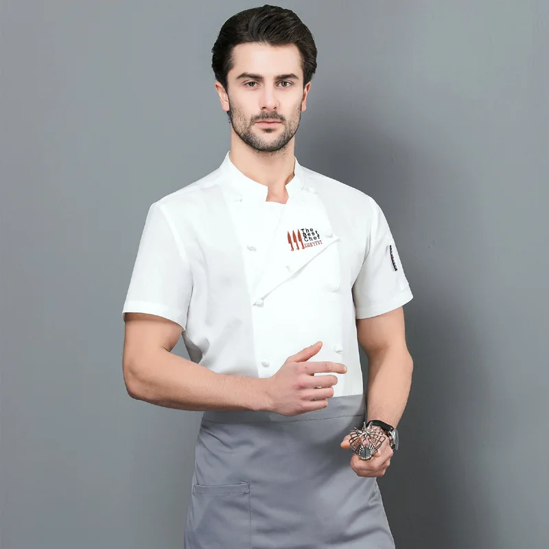 Men's Long Sleeve Breathable Waterproof Anti Scald Hotel Catering Kitchen Chef's Clothing Short Sleeve Summer Wear
Men's Long Sleeve Breathable Waterproof Anti Scald Hotel Catering Kitchen Chef's Clothing Short Sleeve Summer Wear