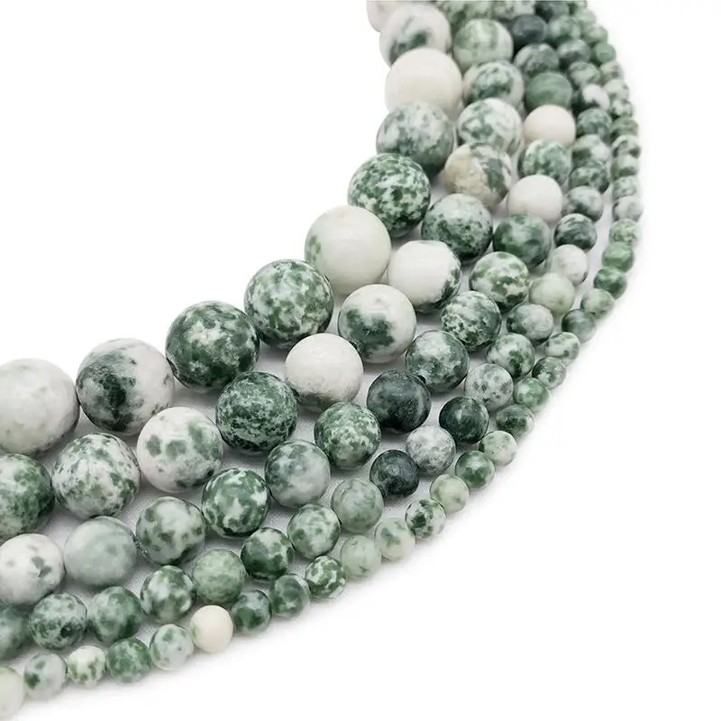 Natural Stone Green Spot Smooth And Round Beads 4 6 8 10 12 MM Women Fashion Necklace Charms Wholesale for Jewelry Making
Natural Stone Green Spot Smooth And Round Beads 4 6 8 10 12 MM Women Fashion Necklace Charms Wholesale for Jewelry Making