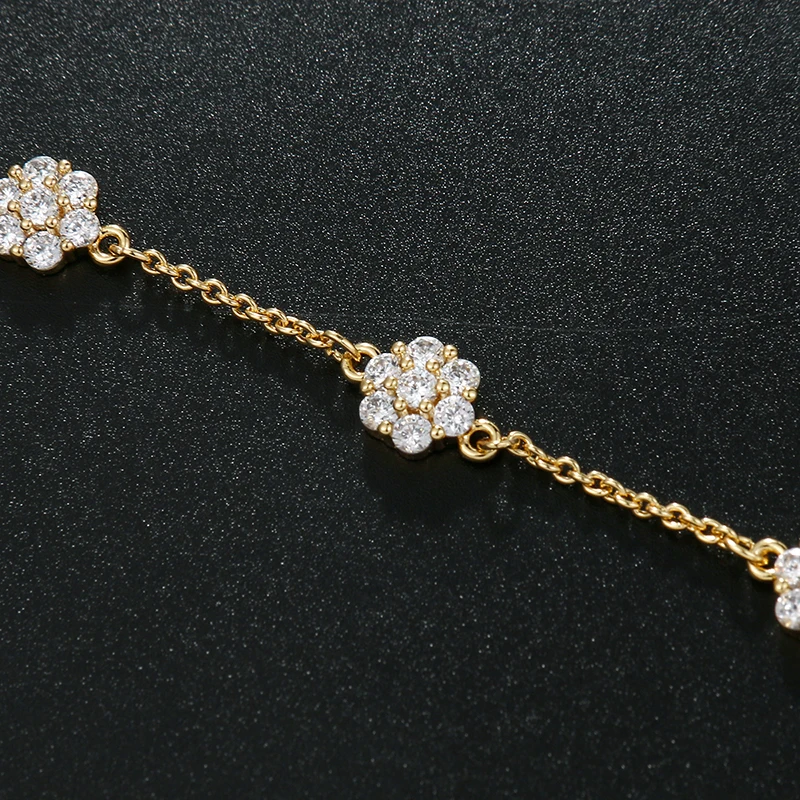 New Arrival Rhodium Silver or Real 14K Gold Plated Cubic Zirconia Zircon Chain Bracelets for Women Wedding Bride Bridesmaid | Украшения и