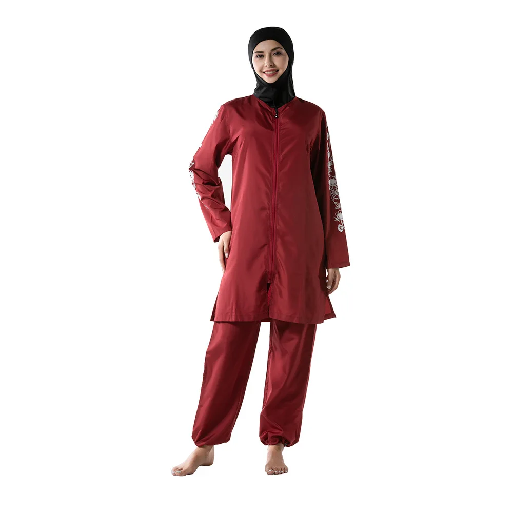 muslim swimwear Printed swimsuit women's conservative large size loose zipper
muslim swimwear Printed swimsuit women's conservative large size loose zipper