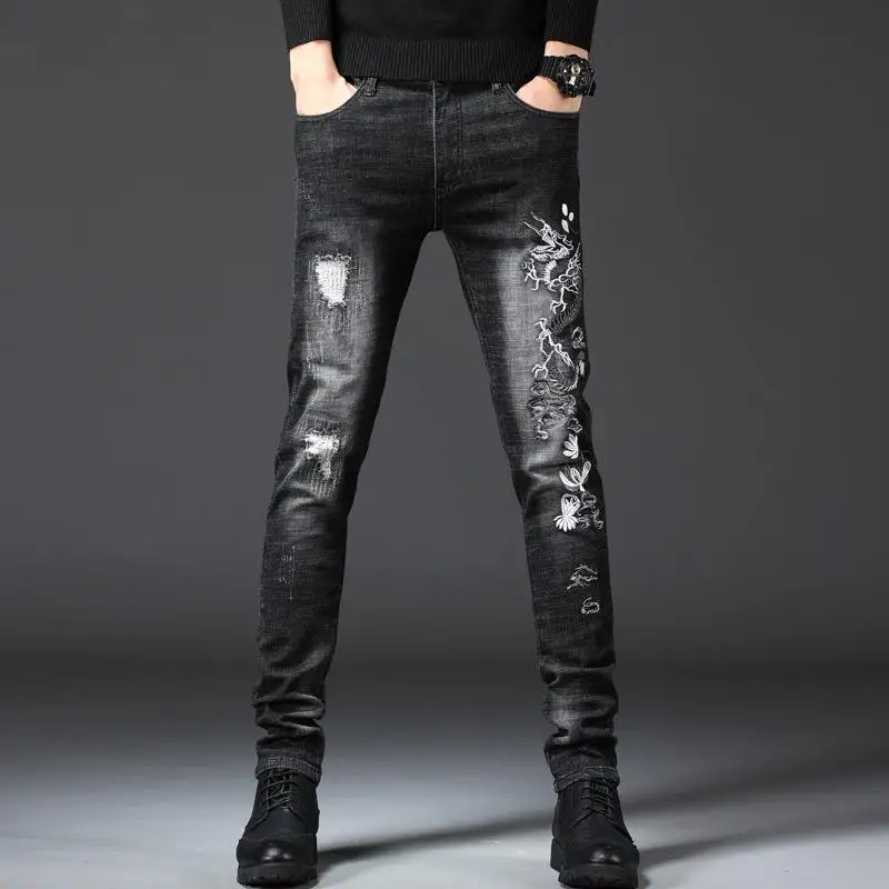 New Arrivals Men's Biker Jeans Slim Fit Straight Denim Pants Distressed Trousers
New Arrivals Men's Biker Jeans Slim Fit Straight Denim Pants Distressed Trousers