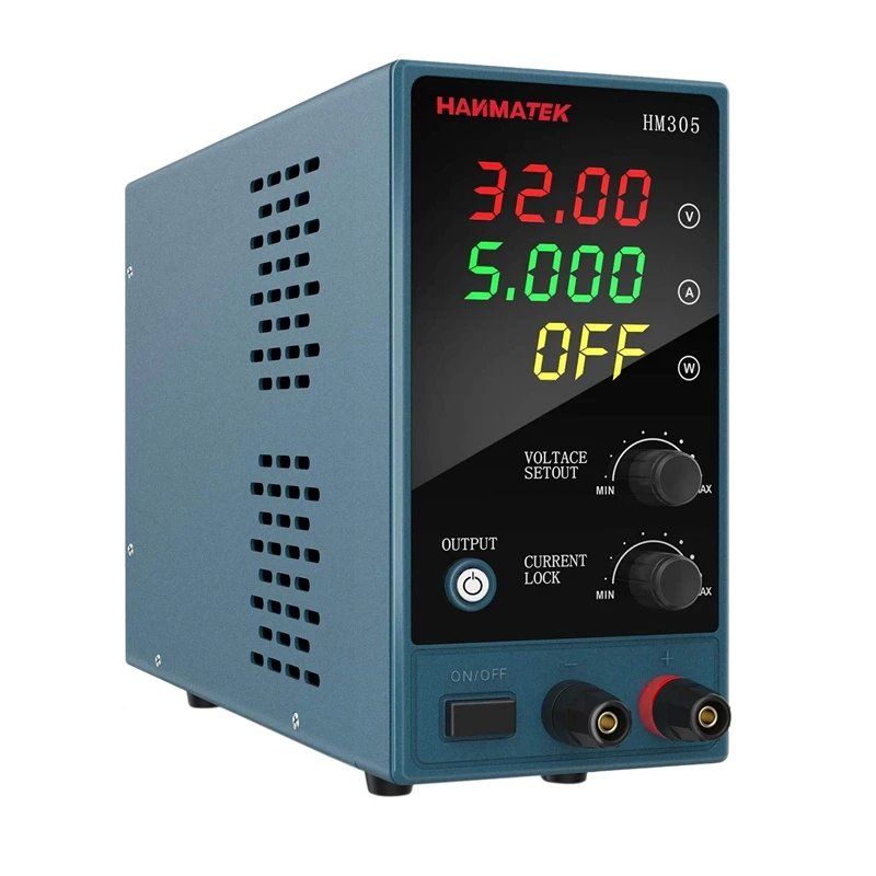 HANMATEK 30V 5A DC Power Supply Adjustable 4 Digit Display Mini Laboratory Power Supply Voltage Regulator HM305 with EU Plug
HANMATEK 30V 5A DC Power Supply Adjustable 4 Digit Display Mini Laboratory Power Supply Voltage Regulator HM305 with EU Plug