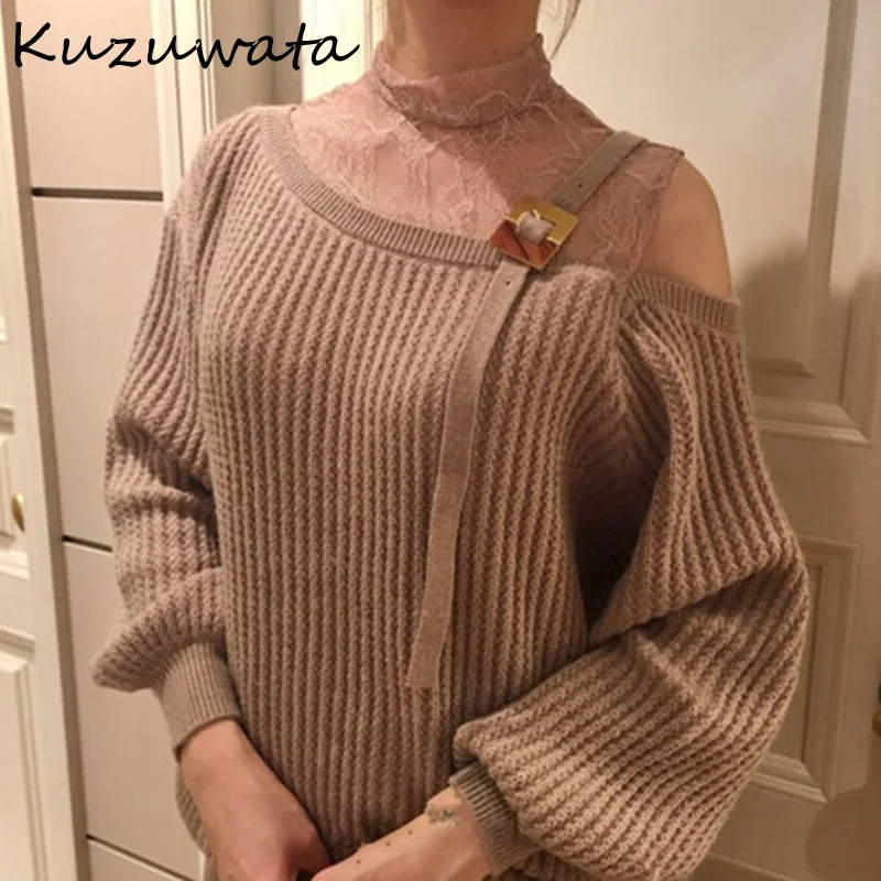 Женский кружевной свитер без бретелек, универсальный свободный трикотажный пуловер в японском стиле, весна-осень 2021
Женский кружевной свитер без бретелек, универсальный свободный трикотажный пуловер в японском стиле, весна-осень 2021