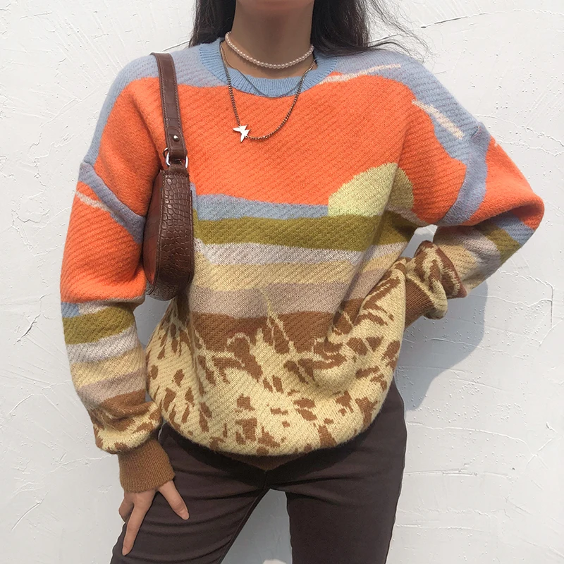 Dourbesty New Women Patchowork Knitted Sweater Long Sleeve Round Neck Knitwear Pullovers Harajuku Oversized Sweater Vintage Coat
Dourbesty New Women Patchowork Knitted Sweater Long Sleeve Round Neck Knitwear Pullovers Harajuku Oversized Sweater Vintage Coat