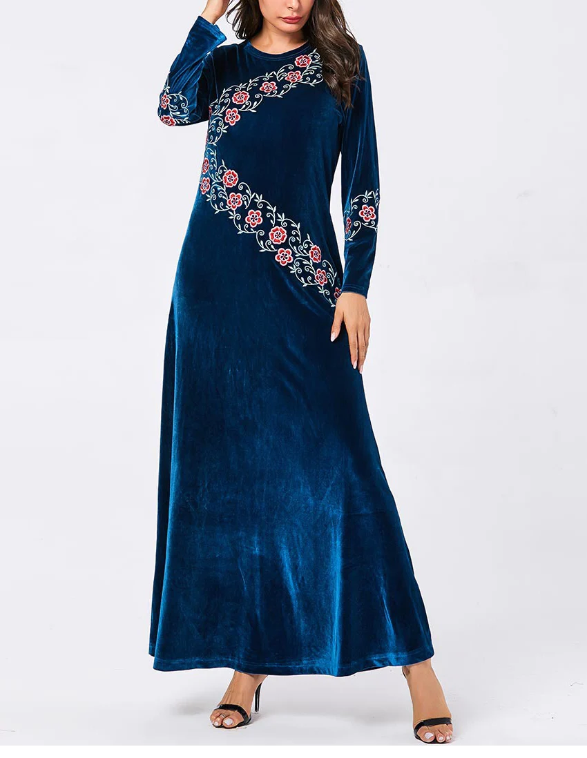 Embroidery Fashion Muslim Abaya Clothing Elegant Velvet Dress Loose Plus Size Party Evening Maxi Dress Ladies Autumn 2021 NEW
Embroidery Fashion Muslim Abaya Clothing Elegant Velvet Dress Loose Plus Size Party Evening Maxi Dress Ladies Autumn 2021 NEW