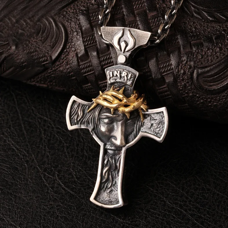 Silver Plated Crown of Religious Thorns Jesus Cross Pendant Necklace Men's Christian Necklace Lucky Faith Jewelry Blessing Gift
Silver Plated Crown of Religious Thorns Jesus Cross Pendant Necklace Men's Christian Necklace Lucky Faith Jewelry Blessing Gift