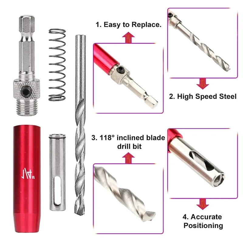 7XEA 8PCS Self Center Hinge Hole Opener, Tapper Core Screw Drill Bits with Wrench for Windows Wooden Doors Woodworking
7XEA 8PCS Self Center Hinge Hole Opener, Tapper Core Screw Drill Bits with Wrench for Windows Wooden Doors Woodworking