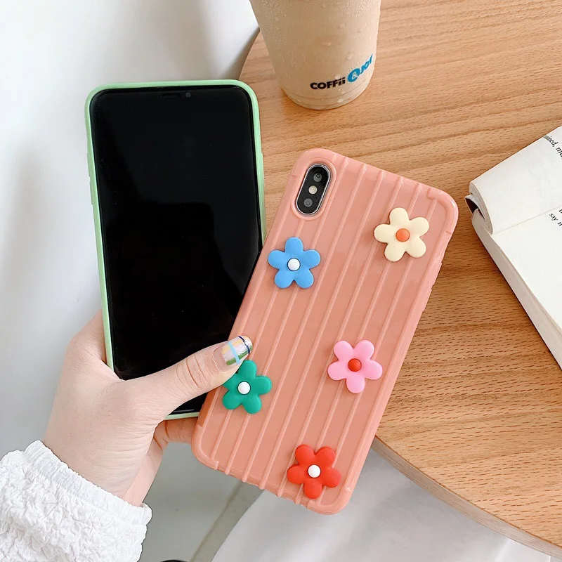 Роскошный 3D милый цветочный противоударный силиконовый чехол для OPPO F5 F9 F11 A9X R15 X K1