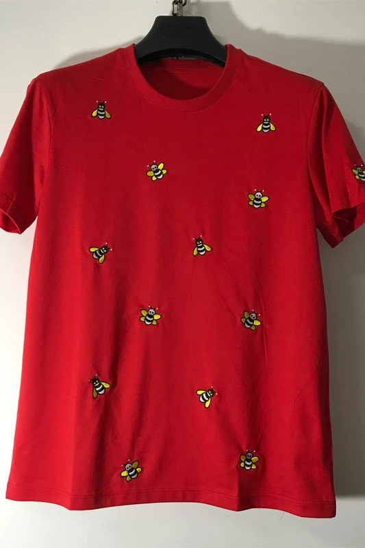 2021 Spring Hot Summer New Brand Mens Clothing Tide T-shirt Men And Women Bee Embroidery Mercerized Cotton Short-sleeved T Shirt
2021 Spring Hot Summer New Brand Mens Clothing Tide T-shirt Men And Women Bee Embroidery Mercerized Cotton Short-sleeved T Shirt