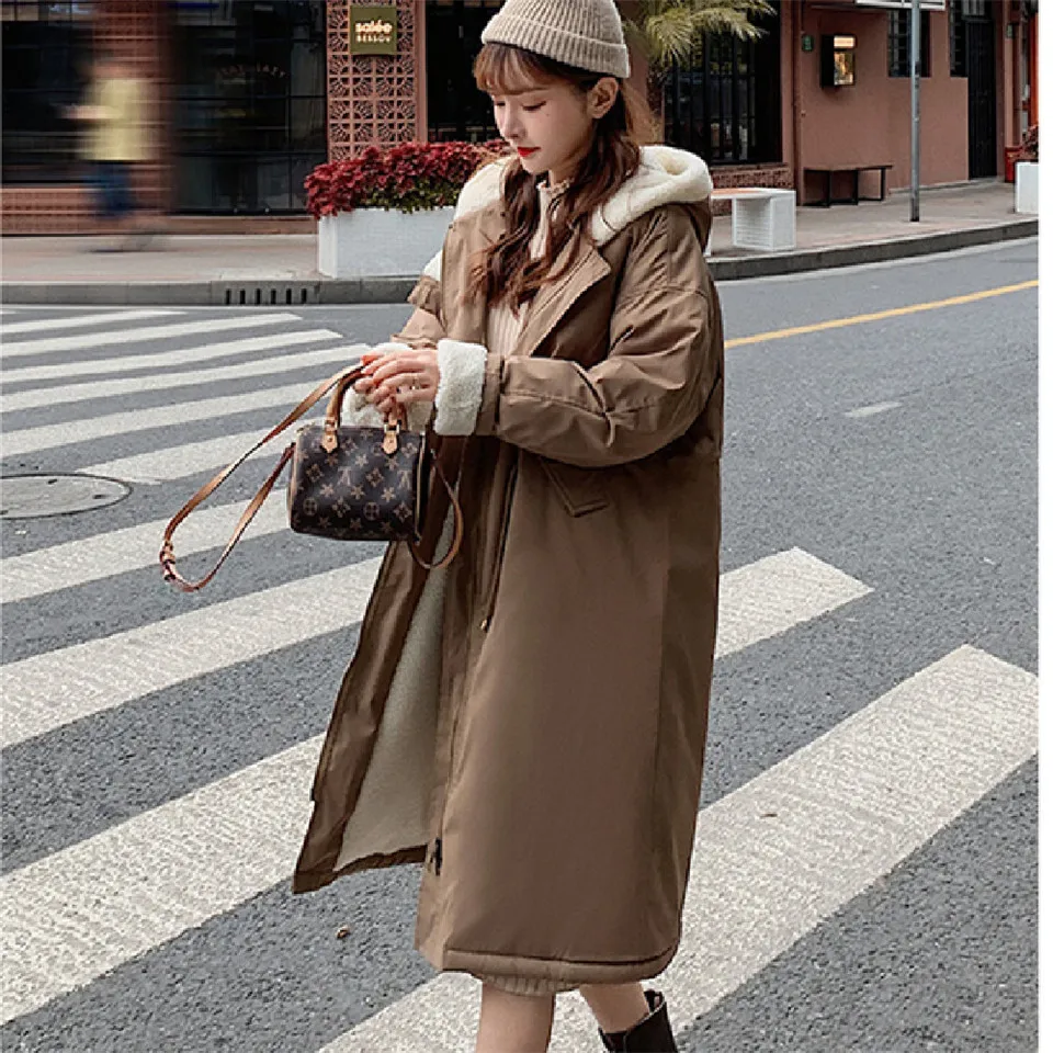 Winter Casual Long Wool Fleece Parka Ladies Outerwear Hooded Warm Jacket Women Coats Loose Padded Jackets Female
Winter Casual Long Wool Fleece Parka Ladies Outerwear Hooded Warm Jacket Women Coats Loose Padded Jackets Female