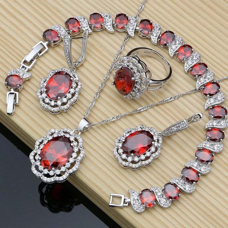 Women Wedding Jewelry Silver 925 Bridal Necklace Sets Red CZ Charm Earring Bracelet Accessories Dropshipping Dubai Jewelry Set
Women Wedding Jewelry Silver 925 Bridal Necklace Sets Red CZ Charm Earring Bracelet Accessories Dropshipping Dubai Jewelry Set