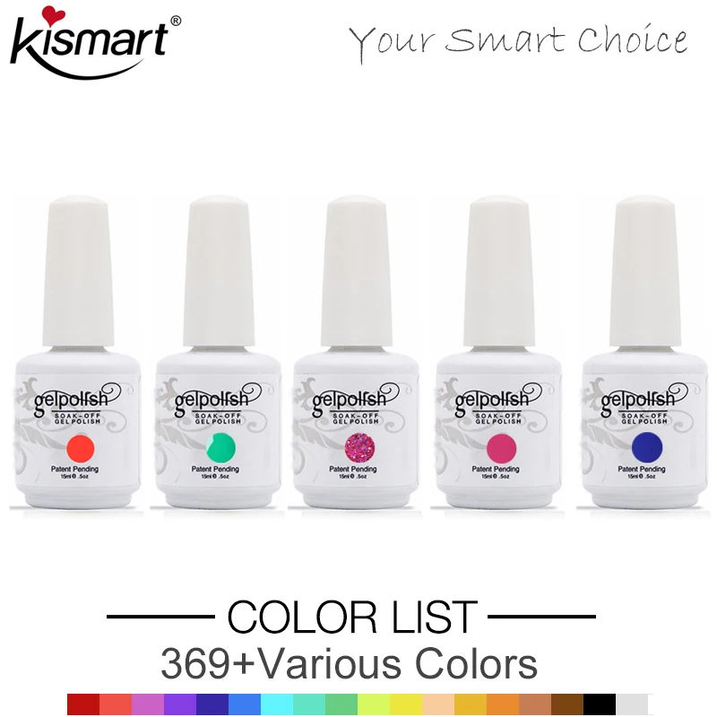 Гель лак для ногтей Kismart 369 цветов белый гель матовый Базовый отмачиваемый УФ