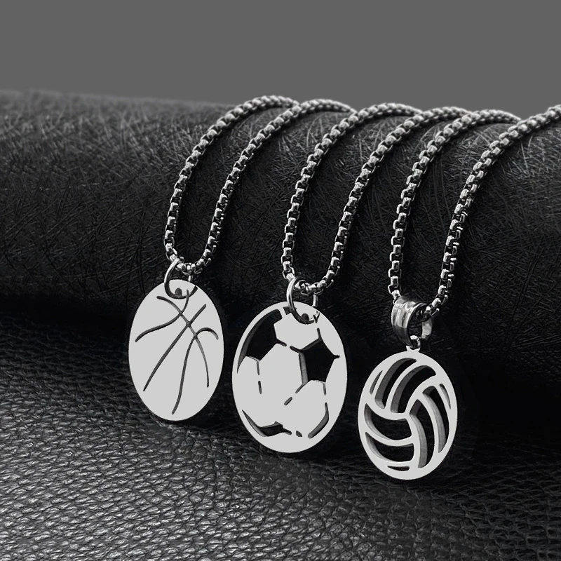 Basketball Football Soccer Stainless Steel Pendant Necklace Men Long Chain Necklace Gifts Sports Hip Hop Couple Jewelry
Basketball Football Soccer Stainless Steel Pendant Necklace Men Long Chain Necklace Gifts Sports Hip Hop Couple Jewelry