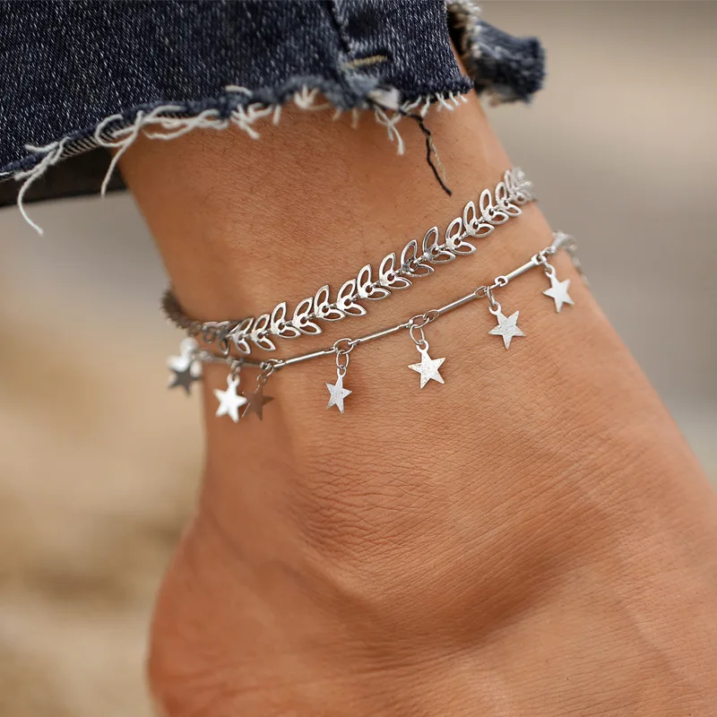 2021 New Fashion Accessories Arrow Head Star Double Anklet Set Creative Simple Alloy Foot Ornaments Women's Silver Jewelry Gift
2021 New Fashion Accessories Arrow Head Star Double Anklet Set Creative Simple Alloy Foot Ornaments Women's Silver Jewelry Gift