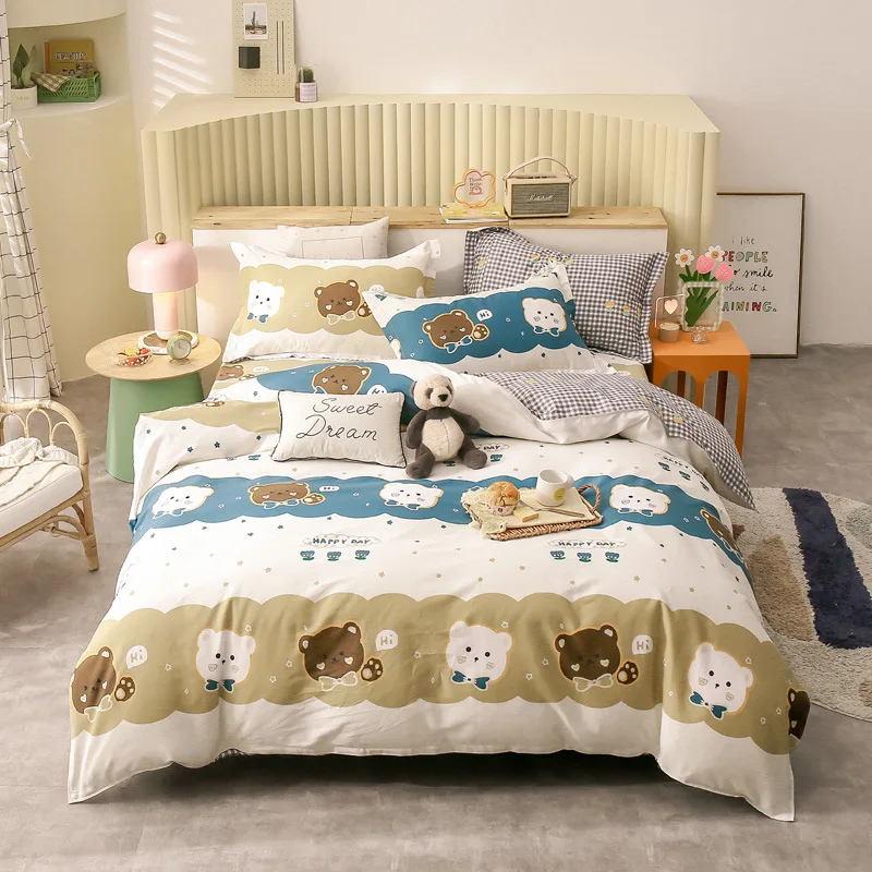 

Комплект постельного белья с изображением кошек, модный двойной дизайн, хлопковая ткань, пододеяльник, простыня, наволочки, наслаждайтесь м...