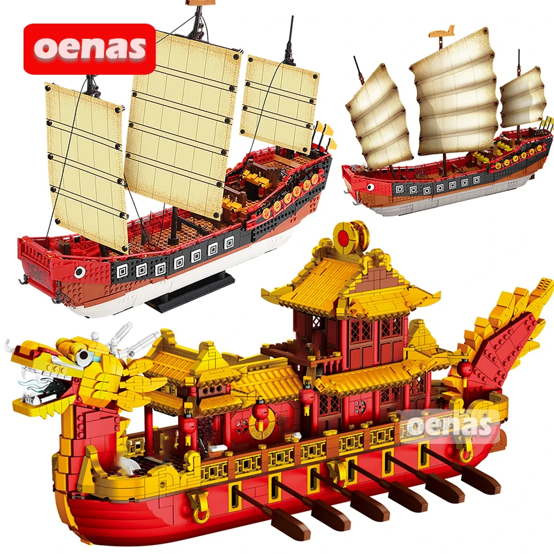 MOC City Chinese Ancient Royal Dragon Ship Cantonese Sailing Boat Large Model Building Blocks Toys For Kids Boys Christmas Gifts
MOC City Chinese Ancient Royal Dragon Ship Cantonese Sailing Boat Large Model Building Blocks Toys For Kids Boys Christmas Gifts