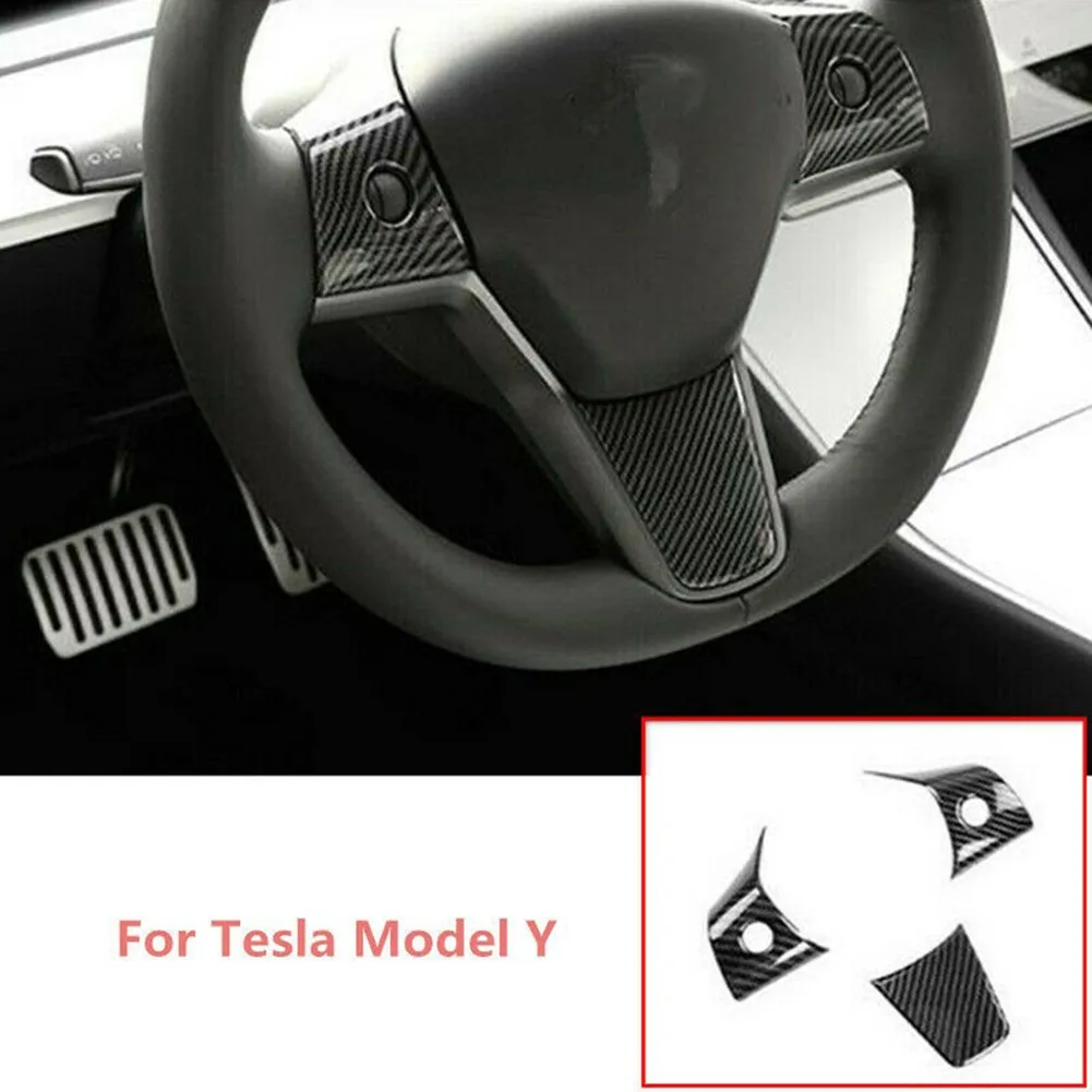 3Pcs Car Steering Wheel Button Cover Trim Black Sequins Carbon Fiber Vinyl Sticker Auto Accessories For Tesla Model 3 Y 2020-21
3Pcs Car Steering Wheel Button Cover Trim Black Sequins Carbon Fiber Vinyl Sticker Auto Accessories For Tesla Model 3 Y 2020-21