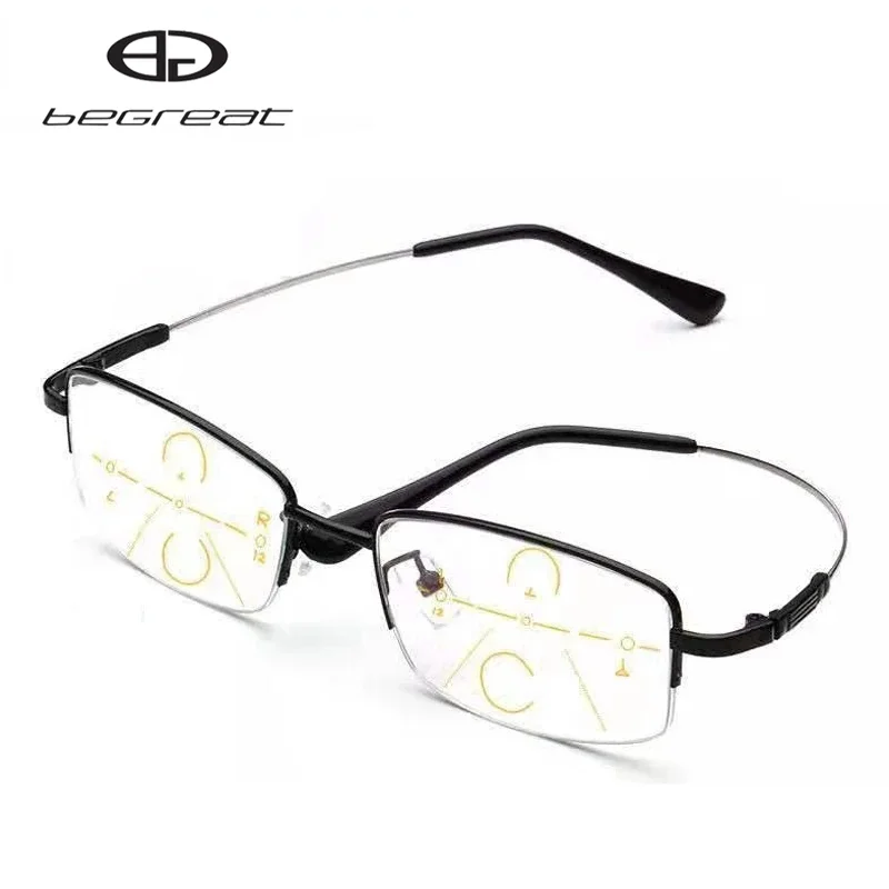 BEGREAT Presbyopic Eyewear Half Frame Bifocal Reading Glasses Titanium Men Progressive Bifocal Blue Light Blocking Glasses
BEGREAT Presbyopic Eyewear Half Frame Bifocal Reading Glasses Titanium Men Progressive Bifocal Blue Light Blocking Glasses