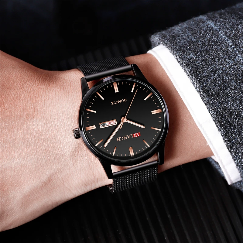 ARLANCH Calendar Week Double Display Men's Quartz Watches Fashion Top Brand Luxury Waterproof Luminous Wristwatch with Diamond
ARLANCH Calendar Week Double Display Men's Quartz Watches Fashion Top Brand Luxury Waterproof Luminous Wristwatch with Diamond