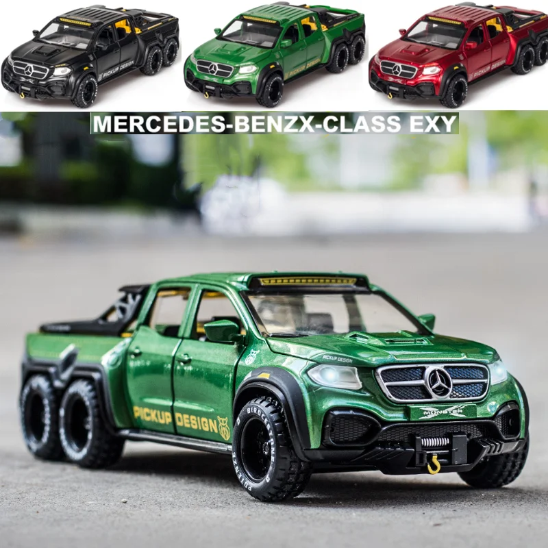 1:28 Benz X-Class Exy 6X6 Pickup Car Model Sound Light Pull Back Car Model Collection Diecast Vehicles Car Toys
1:28 Benz X-Class Exy 6X6 Pickup Car Model Sound Light Pull Back Car Model Collection Diecast Vehicles Car Toys