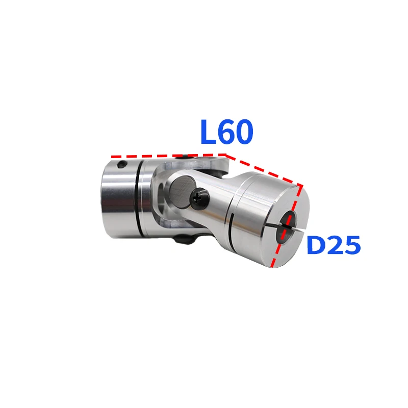D25L60 Aluminum Universal Coupling Cardan Motor Connector Single GHA Telescopic Cross Universal Joint Transmission WSSP Coupler
D25L60 Aluminum Universal Coupling Cardan Motor Connector Single GHA Telescopic Cross Universal Joint Transmission WSSP Coupler