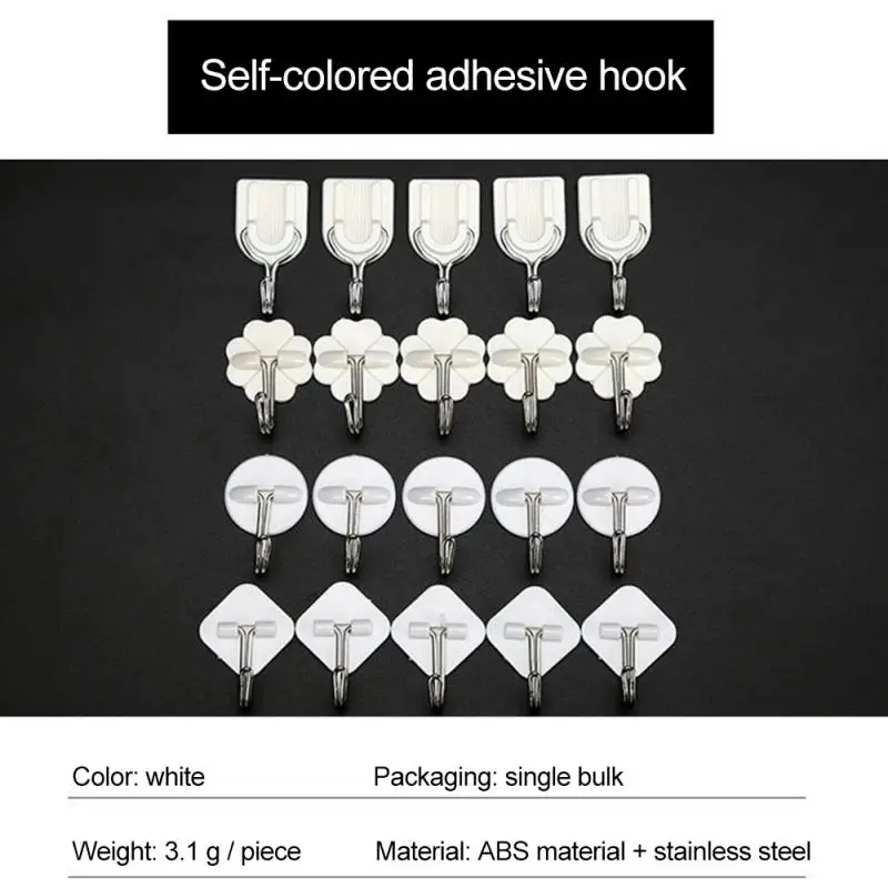 4/5/10Pcs Strong Hook White Cartoon Plastic Hook Free Punch White Strong Self-adhesive Home Storage Bathroom Pendant Hooks
4/5/10Pcs Strong Hook White Cartoon Plastic Hook Free Punch White Strong Self-adhesive Home Storage Bathroom Pendant Hooks