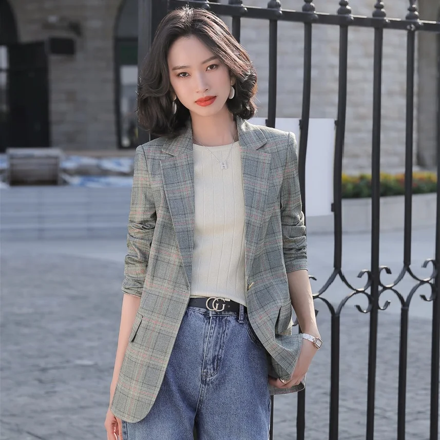 Fashion Ladies Causal Blazer Women Outerwear Jackets Coats Long Sleeve Slim Work Wear Clothes Green Plaid
Fashion Ladies Causal Blazer Women Outerwear Jackets Coats Long Sleeve Slim Work Wear Clothes Green Plaid