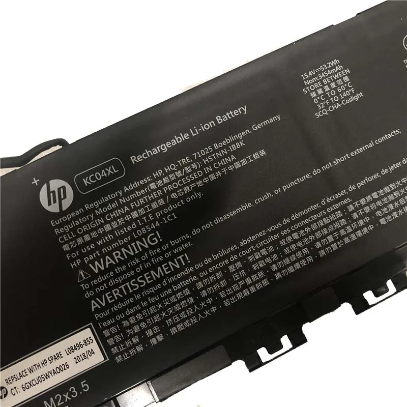 Original Battery is Duitable For HP TPN-W133/W136 KC04XL HSTNN-IB8K L08496-855 Laptop Battery
Original Battery is Duitable For HP TPN-W133/W136 KC04XL HSTNN-IB8K L08496-855 Laptop Battery