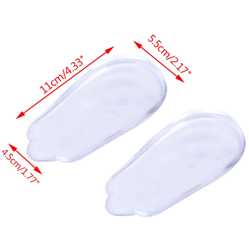 

1pair High Heel Inserts Silicon Gel Heel Cushion Insoles Soles Relieve Foot Pain Protectors Spur Support Shoe Pad Massager Foot