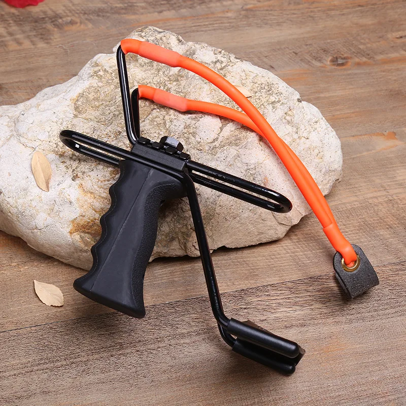 

Metal With Wrist Rest Outdoor Handhold Random Strong Outdoor Heavy Slingshot Catapult Rubber Band Hunting Toys For Boys